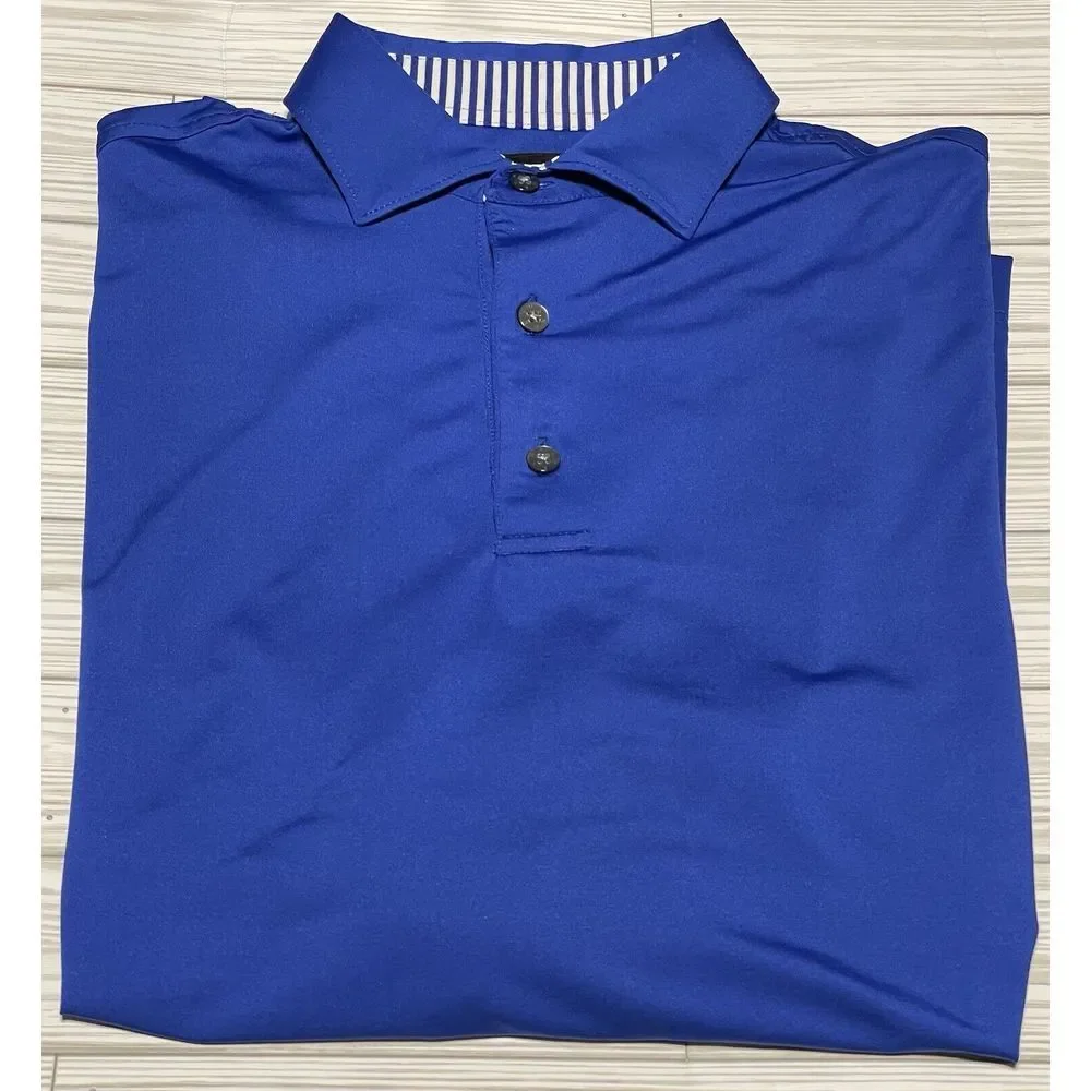Foot Joy Polo Shirt Royal Blue Men s‎ Sz L Short Sleeve